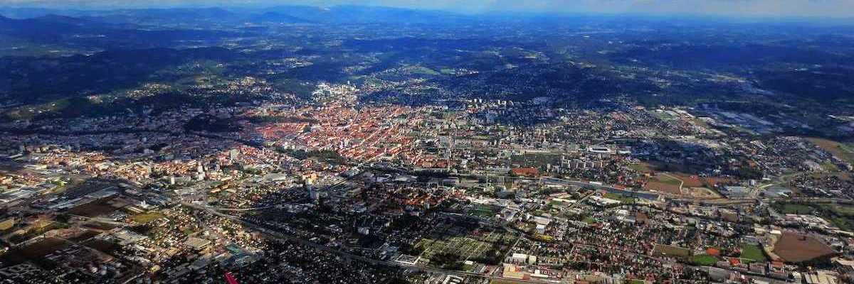 Flugwegposition um 10:18:05: Aufgenommen in der Nähe von Graz, Österreich in 1394 Meter